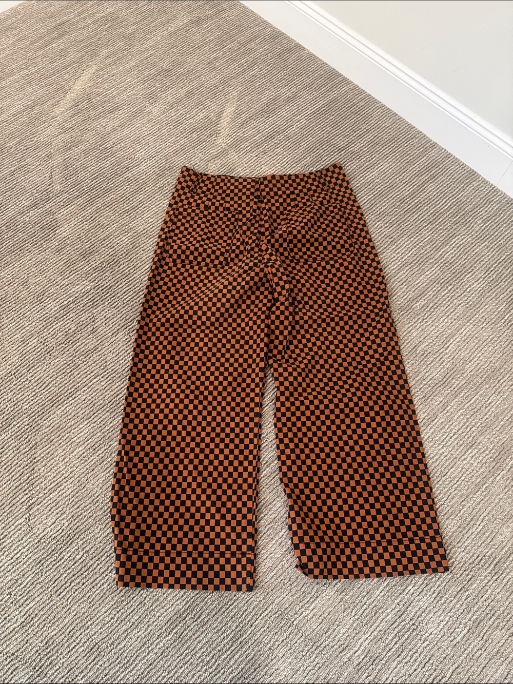Maeve Black and Brown Maeve “the Colette” Cropped Check Wide-Leg Pants. Size 33 - Picture 4 of 4